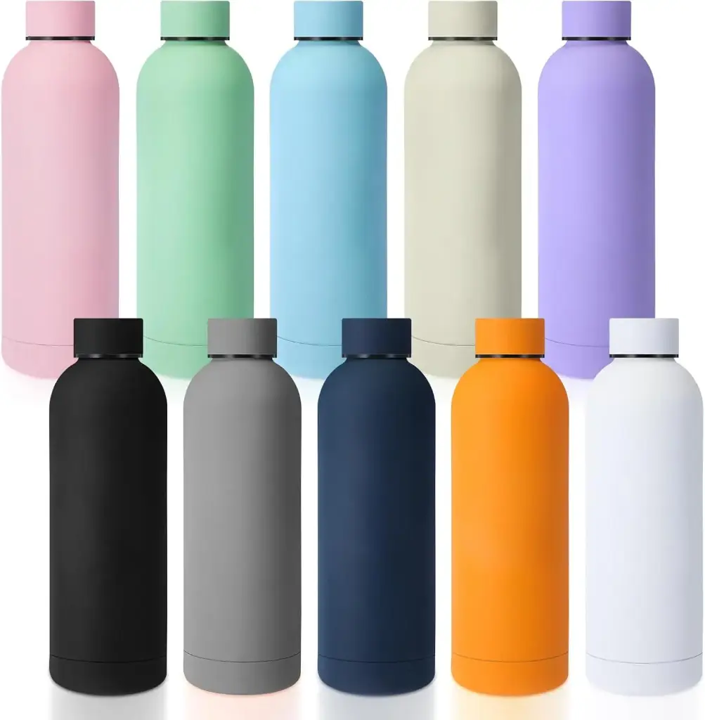 Gourde isothermes en acier inoxydable 500 ml – double paroi, bouchon étanche (Blanc)